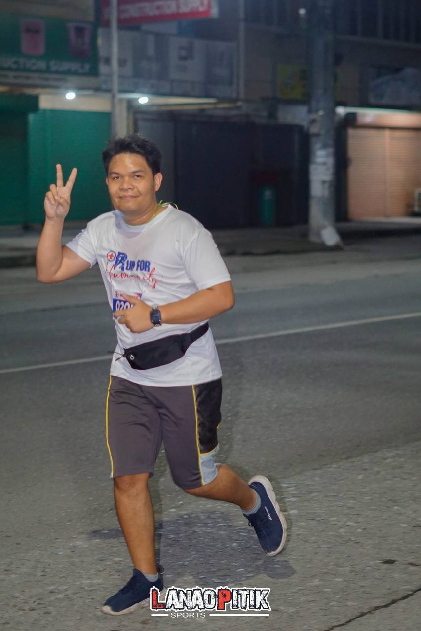 Ingvar taking part in a night fun run
