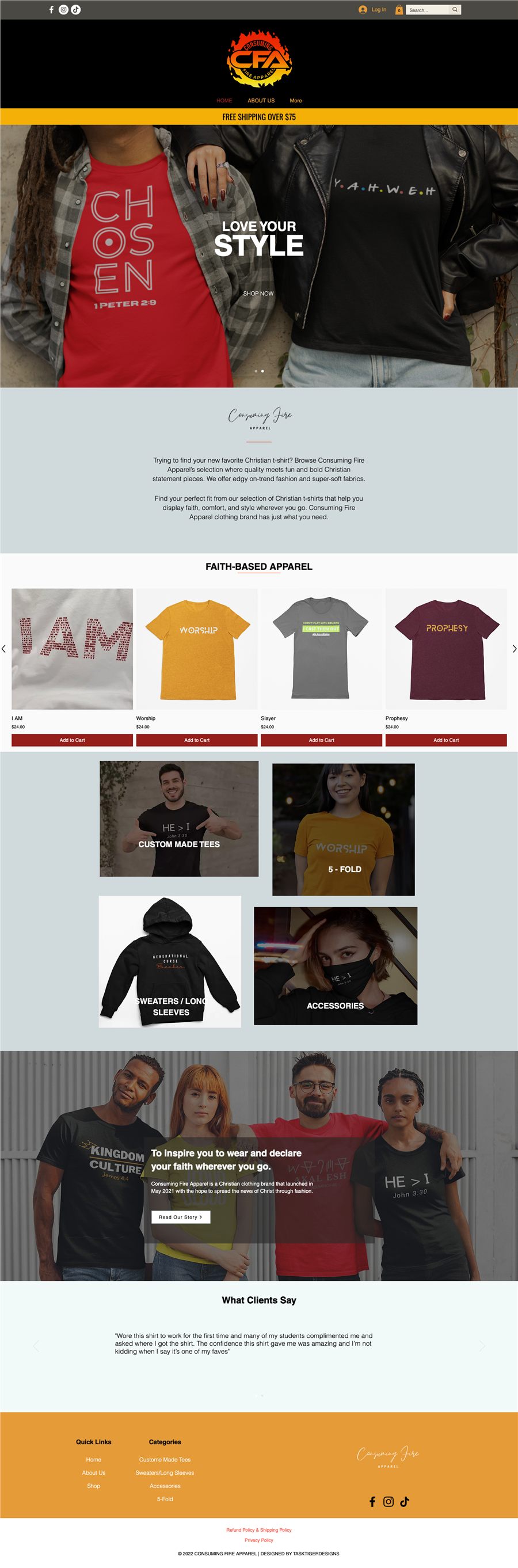 Full homepage design for CFA