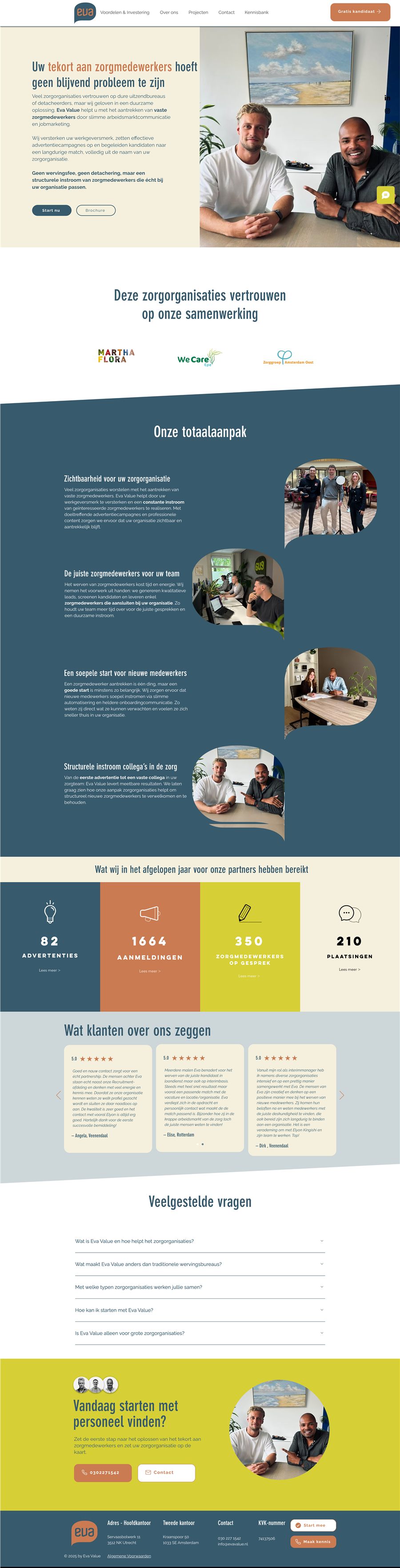 Full homepage design for Eva Value