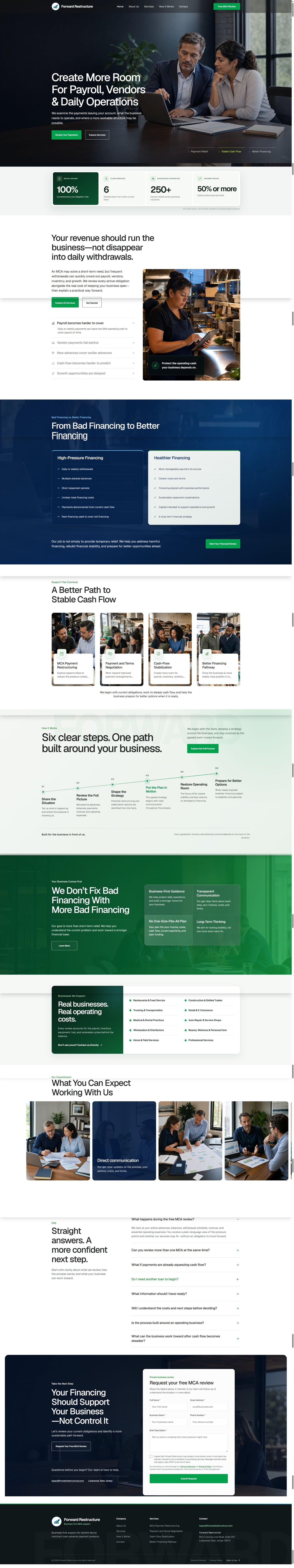 Full homepage design for Forward Restructure
