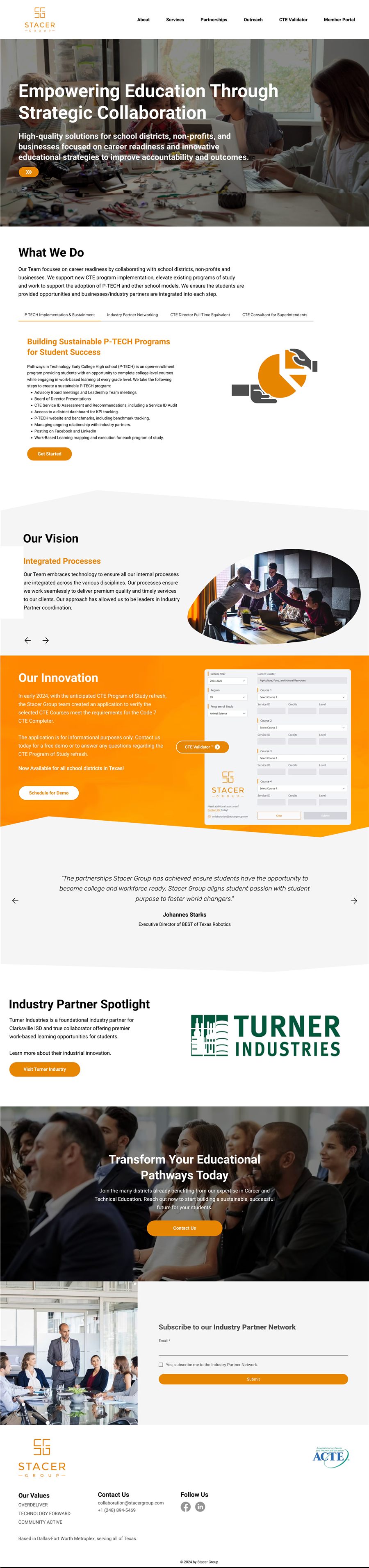 Full homepage design for Stacer Group