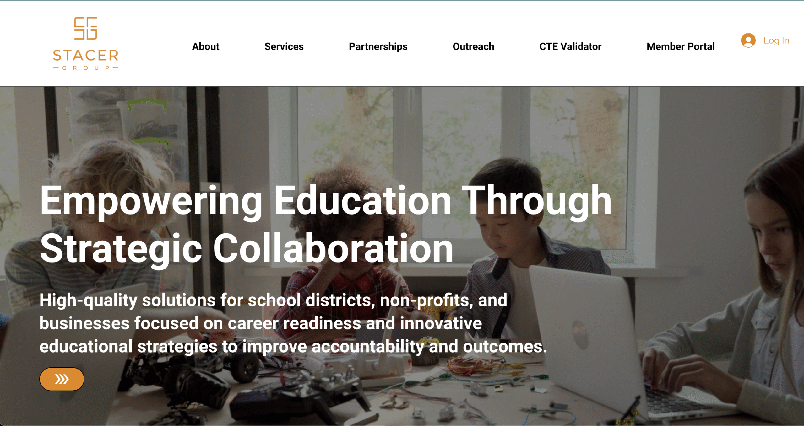 Hero image of the Stacer Group website designed for corporate presentation.