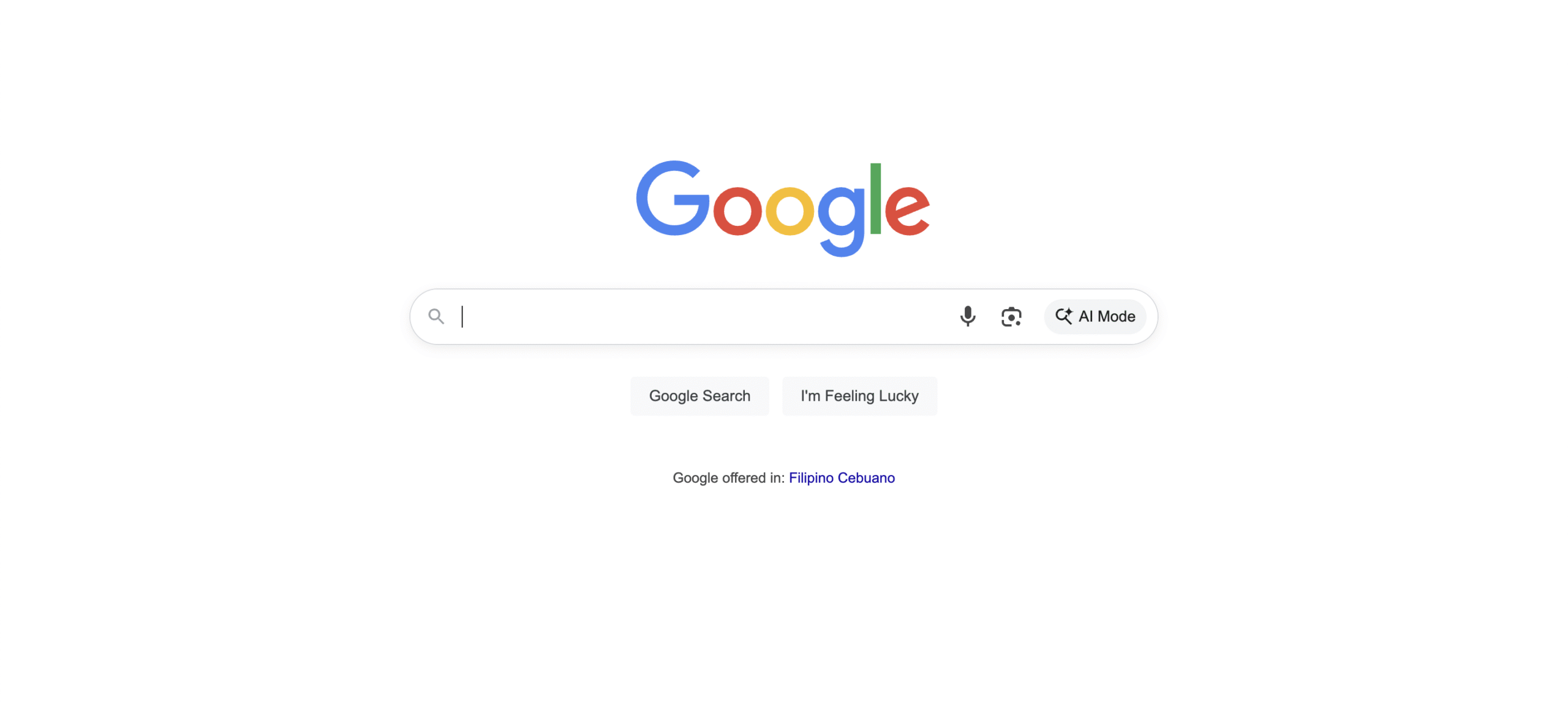 Google search front page.